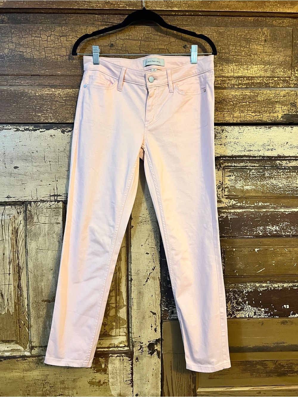 Calvin Klein Blush Pink Skinny Jeans Soft Pastel Stretch Denim